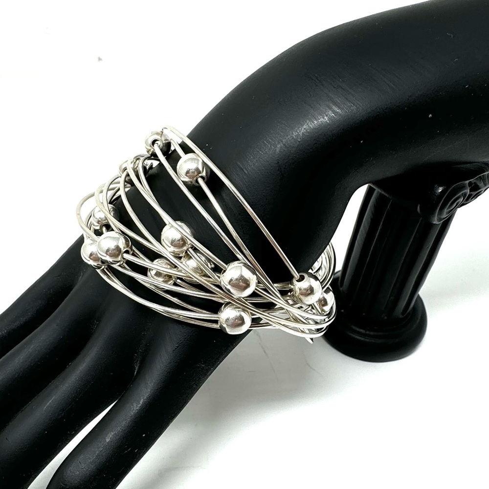 Sterling Silver, Interlocking Wired Bangle Bracel… - image 5
